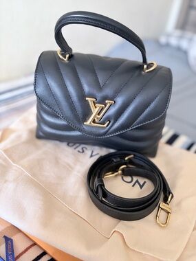 Louis Vuitton Black Quilted Mini Top Handle Bag with Gold Hardware